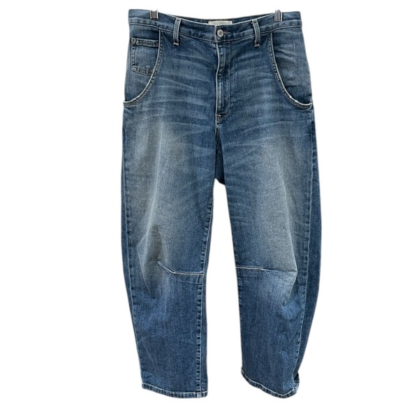 Nili Lotan Emerson Barrel Jean SZ 27 Classic Wash Blue - Picture 5 of 11